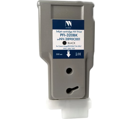 Струйный картридж NV Print PFI-320BK Black для Canon ImagePROGRAF TM-200/205/300/305 300 мл совместимый NV-2890C001 1