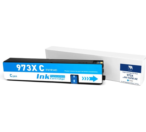 Струйный картридж NV Print 973X Cyan для HP PageWide 352dw/377dw 7000 страниц совместимый NV-F6T81AE 1