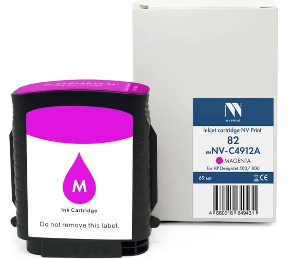 Струйный картридж NV Print 82 Magenta для HP DesignJet 500/800 69 мл совместимый NV-C4912A