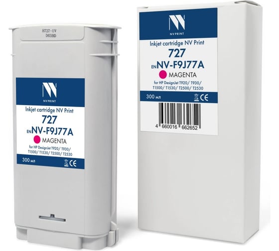 Струйный картридж NV Print 727 Magenta для HP DesignJet T920/T930/T1500/T1530/T2500/T2530 300 мл совместимый NV-F9J77A