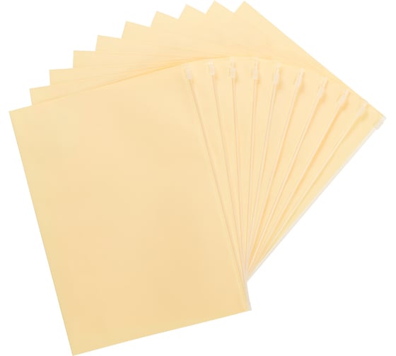 Папка-конверт Expert Complete 10 шт., на ZIP-молнии, A4, 180 мкм, диагональ, Trend Pastel, ванильный EC21124030 765725