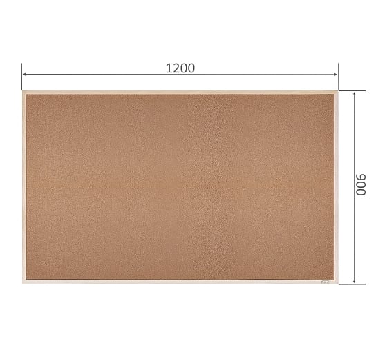 Доска пробковая HATBER 90x120 см кнопки в комплекте, деревянная рама 089161
