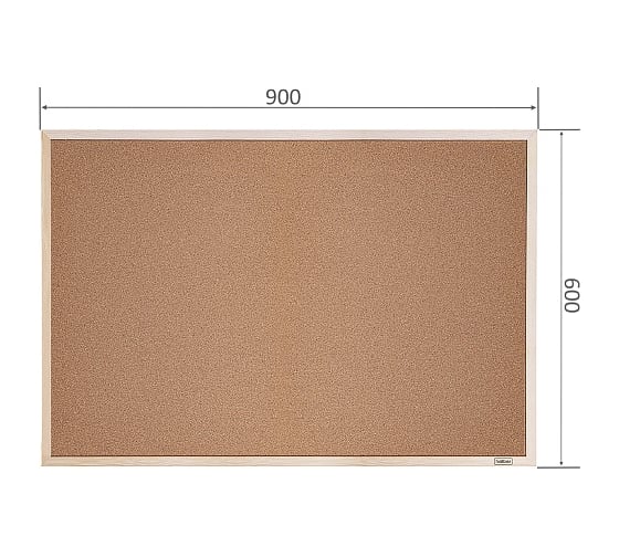 Доска пробковая HATBER 60x90 см кнопки в комплекте, деревянная рама 6 089159