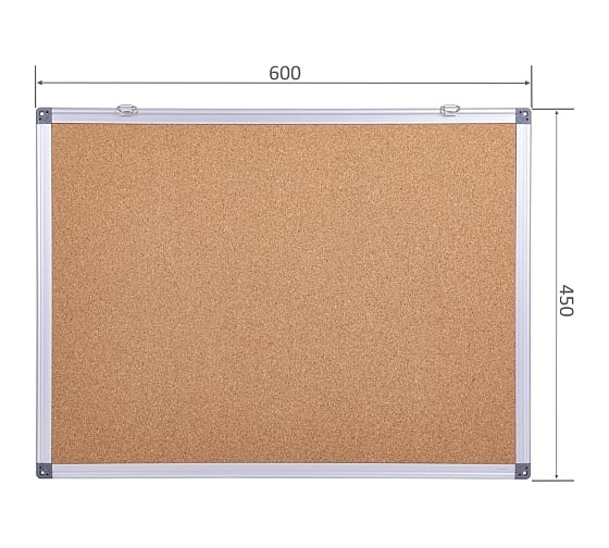 Доска пробковая HATBER 45x60 см кнопки в комплекте, 8 шт в упаковке 089156