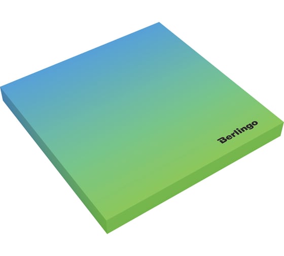 Самоклеящийся блок BERLINGO Ultra Sticky Radiance 75x75 мм, 50 листов, голубой/зеленый градиент LSn_39802