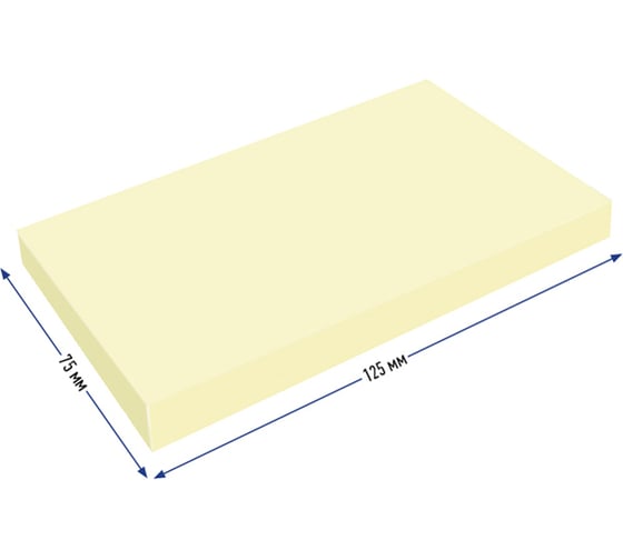 Самоклеящийся блок BERLINGO Ultra Sticky 125x75 мм, 100 листов, пастель, желтый LSn_39300