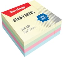 Самоклеящийся блок BERLINGO Ultra Sticky 50x50 мм, 240 листов, 4 пастельных цвета LSn_40101