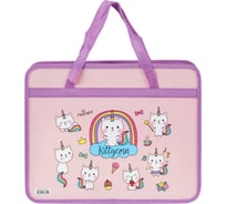 Папка с ручками ArtSpace Kittycorn А4, пластик, на молнии, 80мм ПМ-А4-25_29465