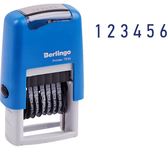 Автоматический нумератор BERLINGO Printer 7836 мини, 6 разрядов, 3 мм, пластик BSt_82406