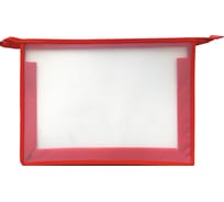 Папка для тетрадей ArtSpace 1 отделение, А4, прозрачная/красная, пластик, на молнии ПТ850_3406