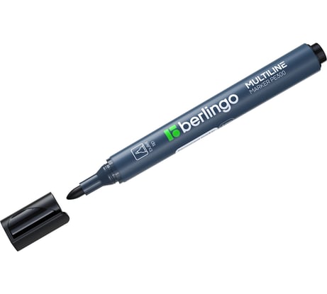 Маркер перманентный Berlingo "Multiline PE300" черный, пулевидный, 3мм, 12 шт. BMc_16201