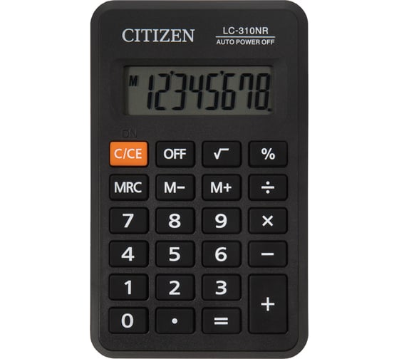 Калькулятор карманный Citizen LC-310NR 8 разрядов, черный