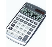 Калькулятор карманный Citizen CPC-112WB 12 разрядов, двойное питание, серебряный