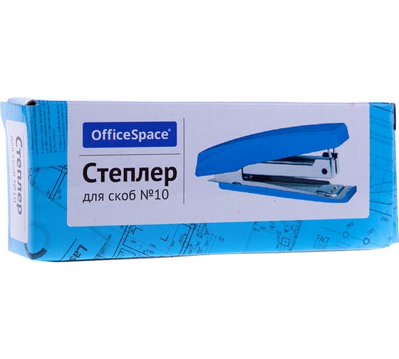 Степлер Office Space до 10 листов, пластиковый корпус, синий St210BU_1297