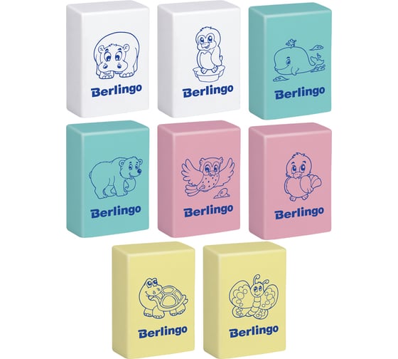 Ластик BERLINGO Animals прямоугольный, термопластичная резина, 28х18х10 мм Blc_00150 1