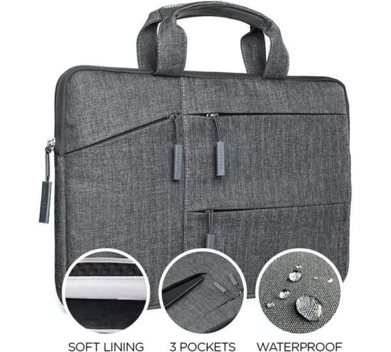 Сумка Satechi Water-Resistant Laptop Carrying Case для ноутбуков до 15, 16 дюймов, материал нейлон, цвет серый ST-LTB15