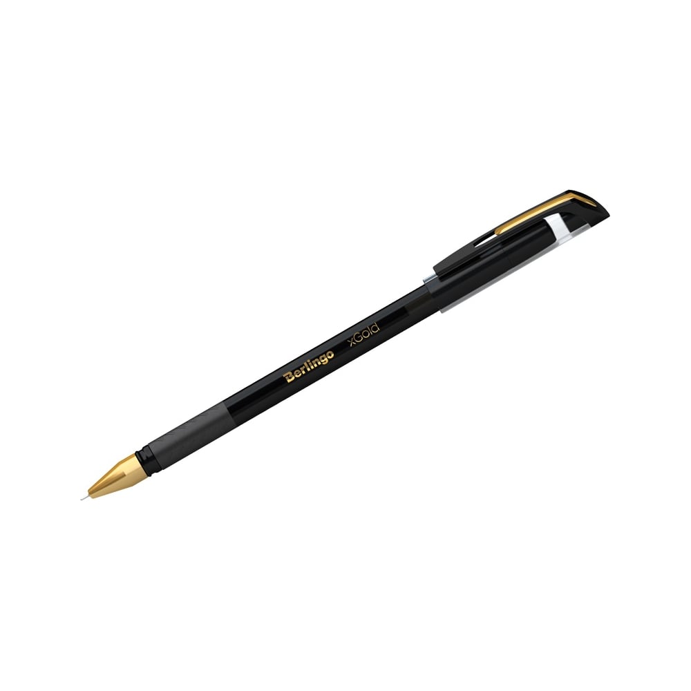 Шариковая ручка BERLINGO xGold черная, 0.7 мм, игольчатый стержень ...