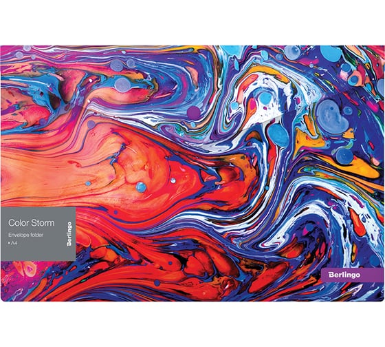 Папка-конверт BERLINGO Color Storm на кнопке, 180 мкм, с рисунком EFb_A4031