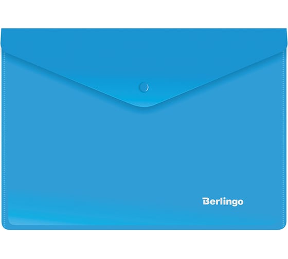Папка-конверт BERLINGO на кнопке, A5+, 180 мкм, синяя OBk_05002