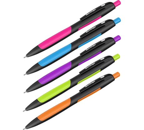 Набор ручек шариковых автоматических Berlingo 20 шт. в упаковке, "Color Zone 2" 0,7мм, синяя, корпус ассорти CBm_70955