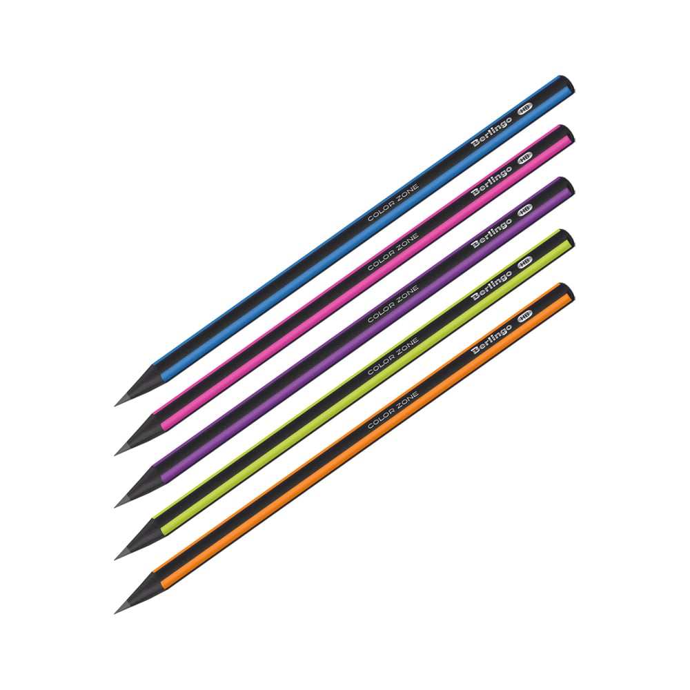 Чернографитный карандаш BERLINGO Color Zone трехгранный, черное дерево ...