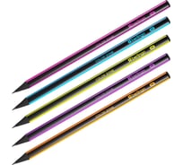 Карандаш чернографитовый Berlingo "Color Zone", 72 шт в упаковке, трехгран., черное дерево, заточен., ассорти BP01305