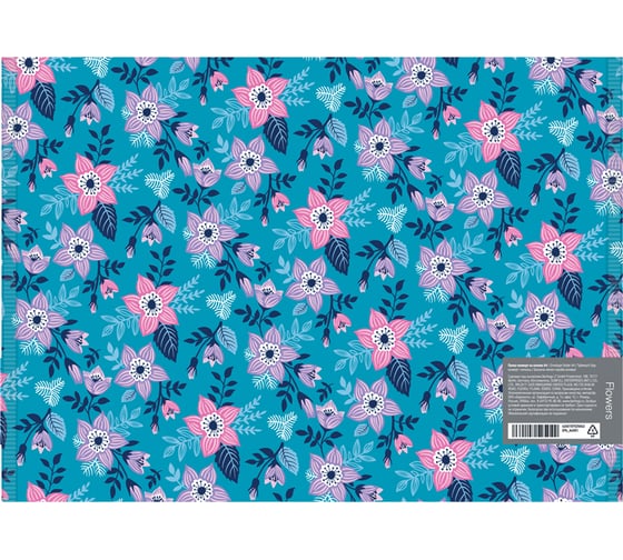 Папка-конверт BERLINGO Flowers на кнопке, 180 мкм, с рисунком EFb_A4501