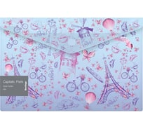 Папка-конверт BERLINGO Capitals Paris на липучке, 180 мкм, с рисунком EFv_A4401
