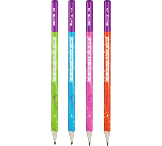 Чернографитный карандаш BERLINGO Double color HB, трехгранный, заточенный, ассорти BP00840