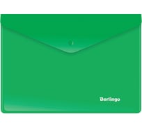 Папка-конверт BERLINGO на кнопке, A5+, 180 мкм, зеленая OBk_05004