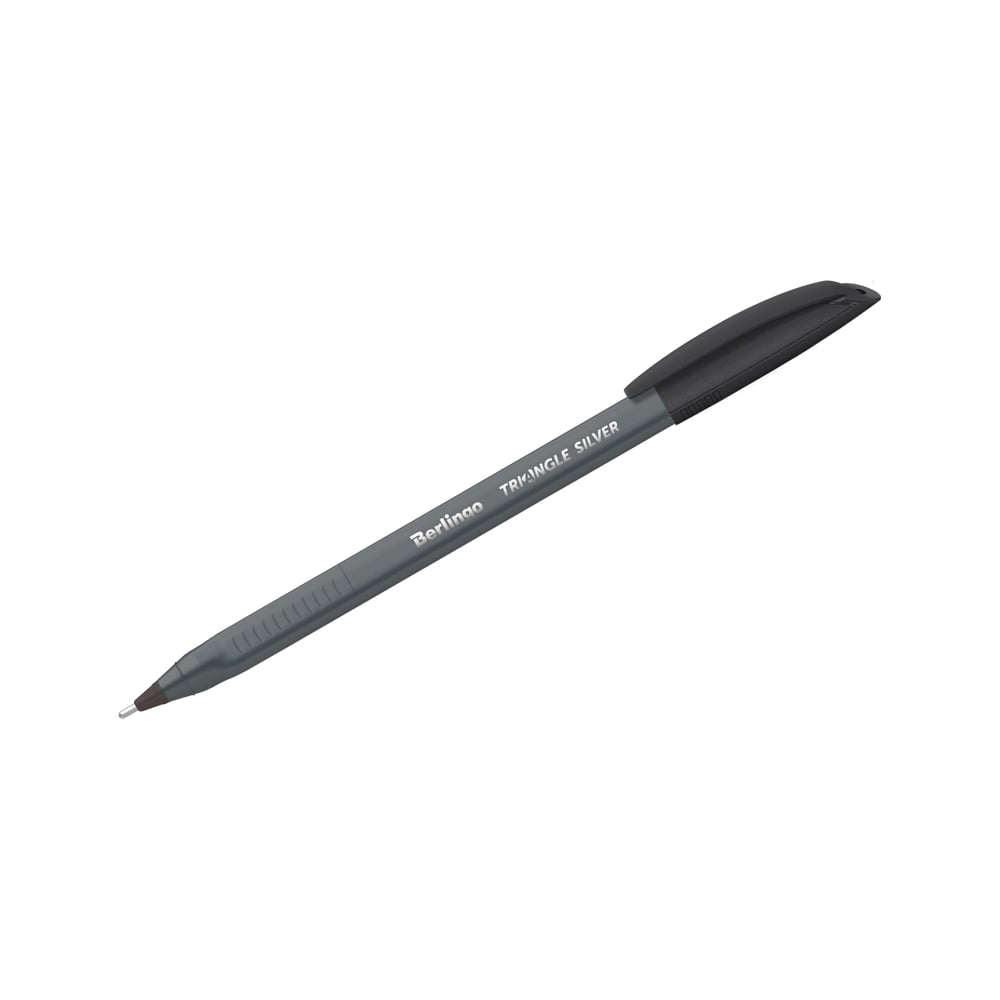 Шариковая ручка BERLINGO Triangle Silver черная, 1.0 мм, трехгранная .