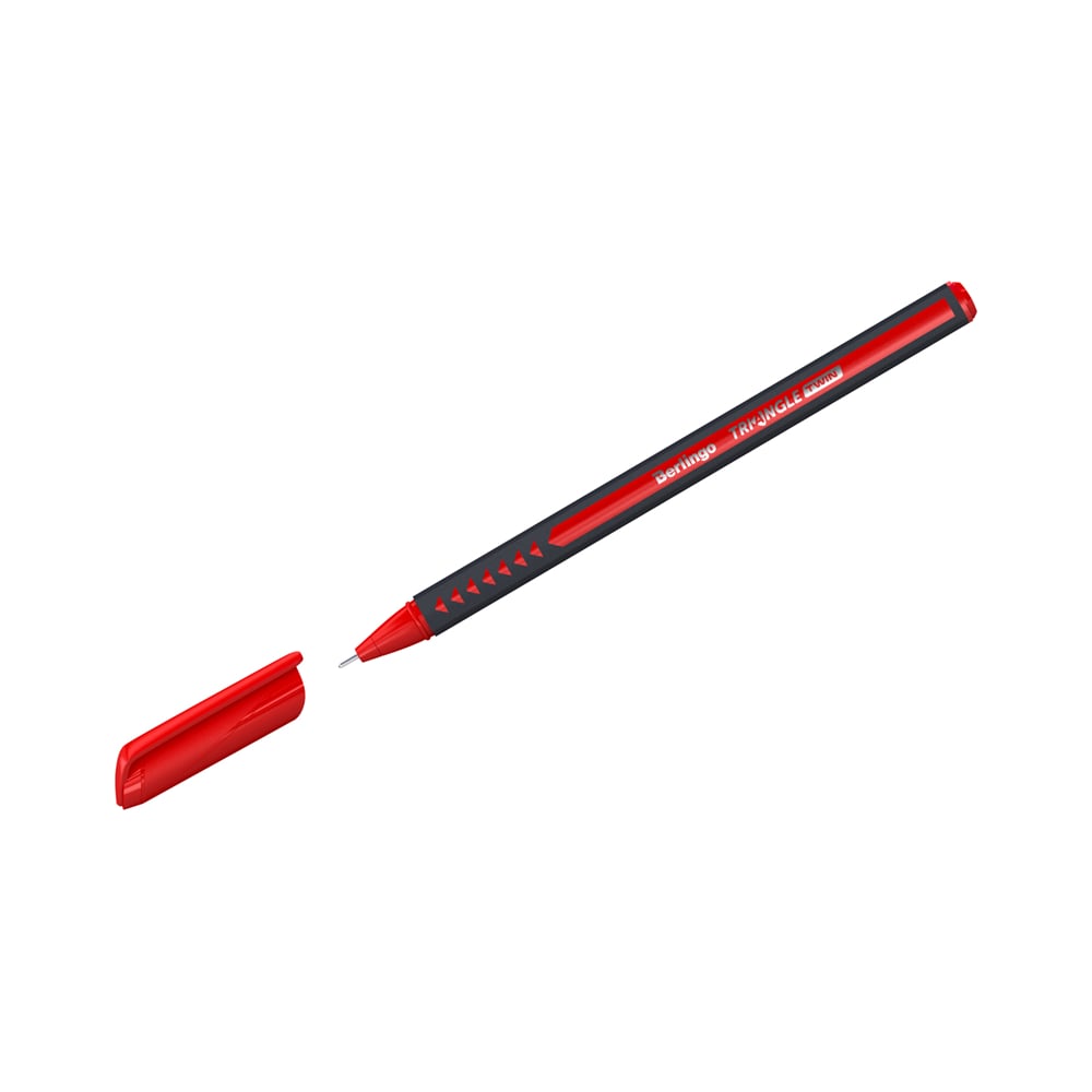 Шариковая ручка BERLINGO Triangle Twin красная, 0.7 мм игольчатый .