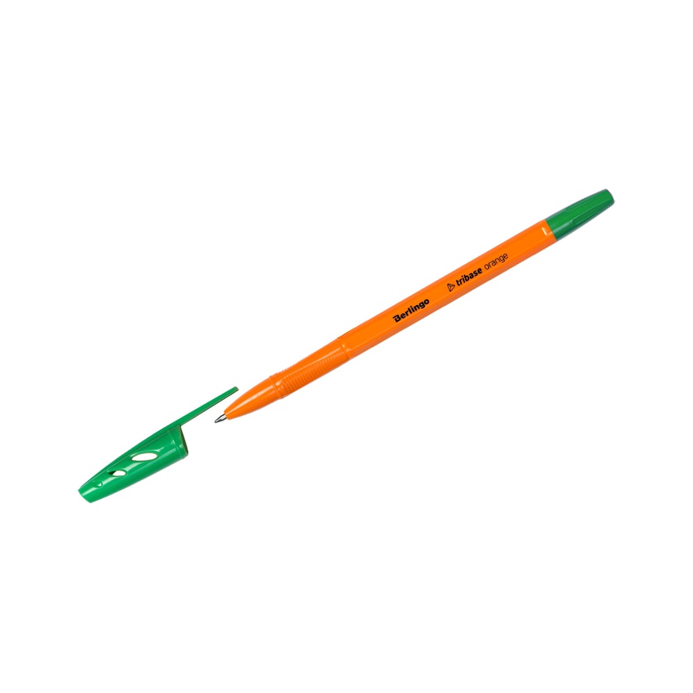 Шариковая ручка BERLINGO Tribase Orange зеленая, 0.7 мм CBp_70914 ...