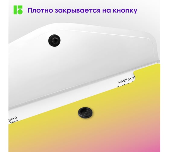 Папка-конверт BERLINGO Radiance на кнопке, 180 мкм, желтый/розовый градиент, с рисунком EFb_A4001