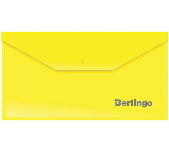 Папка-конверт BERLINGO на кнопке, C6, 180 мкм, желтая AKk_06305 1