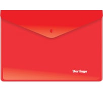 Папка-конверт BERLINGO на кнопке, A5+, 180 мкм, красная OBk_05003