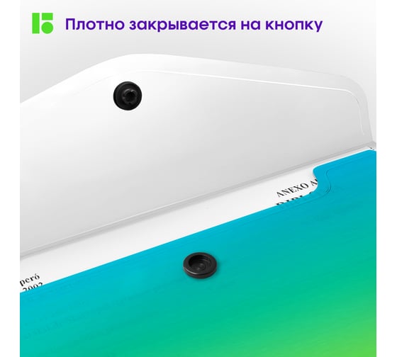 Папка-конверт BERLINGO Radiance на кнопке, 180 мкм, голубой/зеленый градиент, с рисунком EFb_A4003