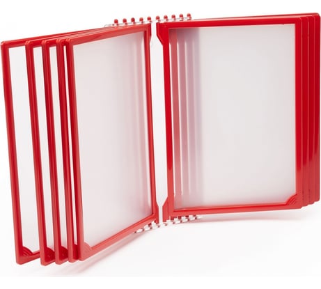 Настенная перекидная система Контур Лайн 10 отделений, А4, красная 08FB0201