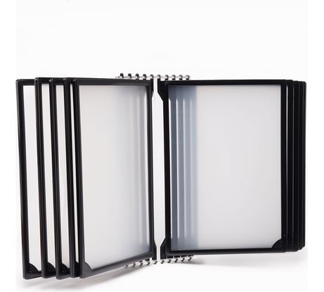 Настенная перекидная система Контур Лайн 10 отделений, А4, черная 08FB0441