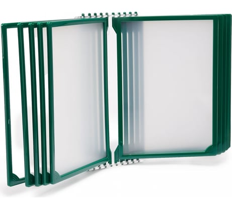 Настенная перекидная система Контур Лайн 10 отделений, А4, зеленая 08FB0442