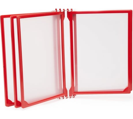 Настенная перекидная система Контур Лайн 5 отделений, А4, красная 08FB0203