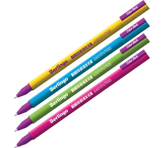 Гелевая ручка Berlingo Color Stick черная, 0.5 мм, корпус ассорти 1