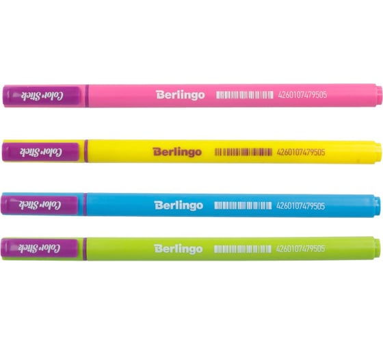 Гелевая ручка Berlingo Color Stick черная, 0.5 мм, корпус ассорти