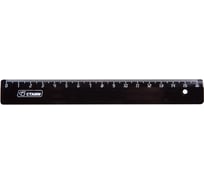 Линейка Стамм 16 см, пластиковая, черная ЛН04