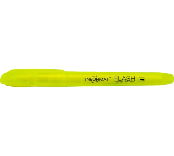 Текстовый маркер INFORMAT FLASH 1-4 мм желтый скошенный флуоресцентный FRK04Y 1