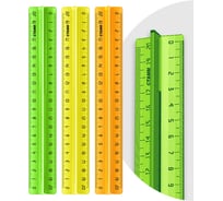 Линейка Стамм, 20 см, Neon Crystal, пластиковая, 12 шт. в упаковке, с держателем, ассорти ЛН17