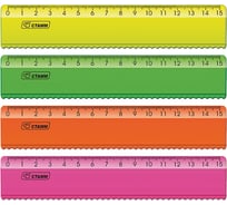 Линейка Стамм, 15 см, Neon, пластиковая, 20 шт. в упаковке, с волнистым краем, ассорти ЛН170