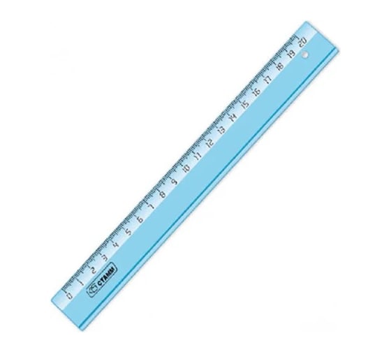 Линейка Стамм Crystal 20 см, пластиковая, 1 цвет ЛН1100