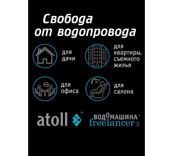 Настольный обратный осмос фильтр для воды термопот, водомашина Atoll Freelancer 2 White c нагревом ATEFDR127