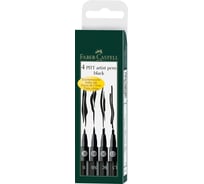 Набор капиллярных ручек Faber-Castell Pitt Artist Pen черные, 4 шт, 1.5 мм B/SB/C 167139